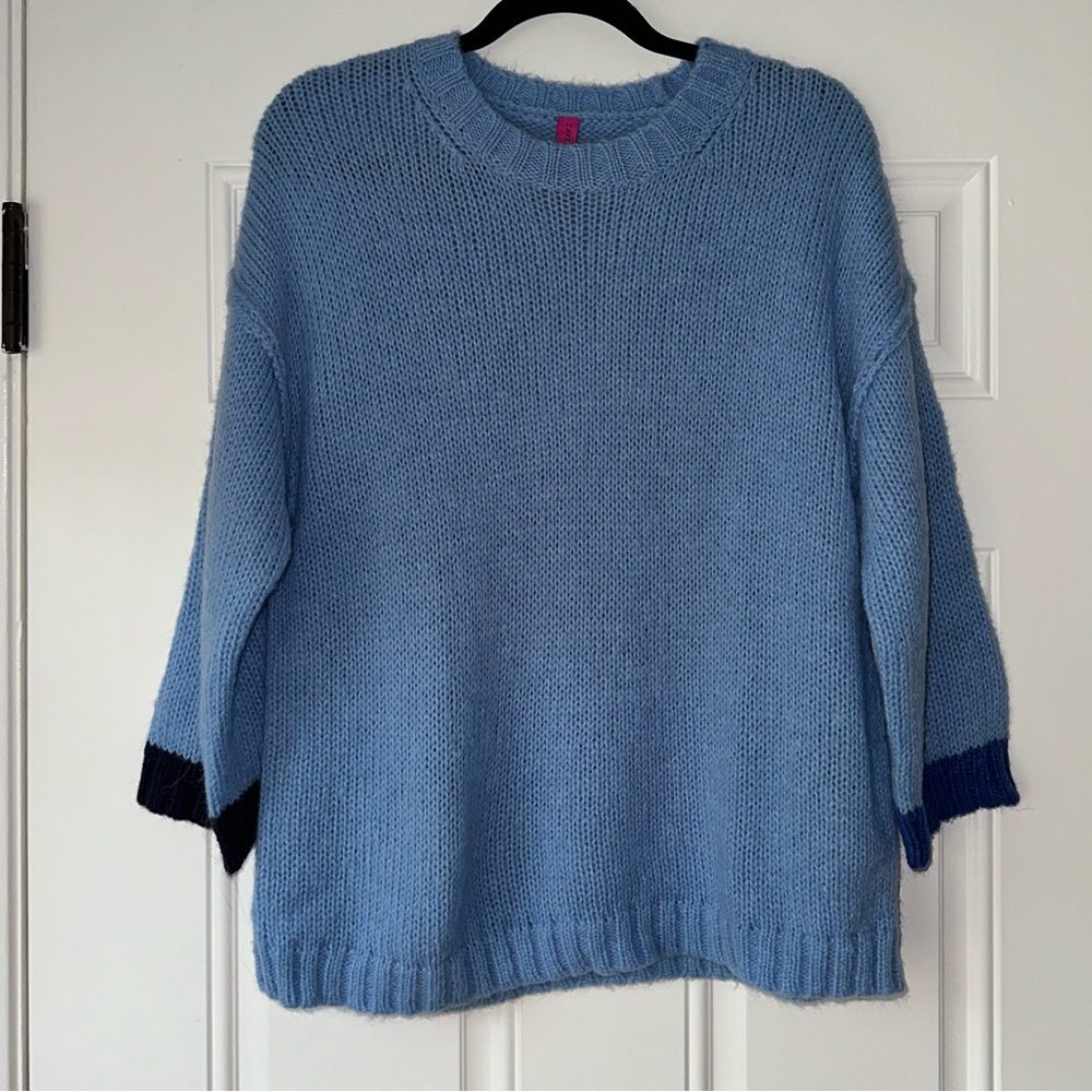 ZAKET & PLOVER SIZE S SMALL blue sweater merino wool mohair crewneck pullover